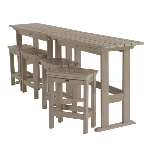 Highwood Usa Lehigh 6pc Counter Height Outdoor Patio Furniture Balcony Set AD-KITBALC101-WBR - main